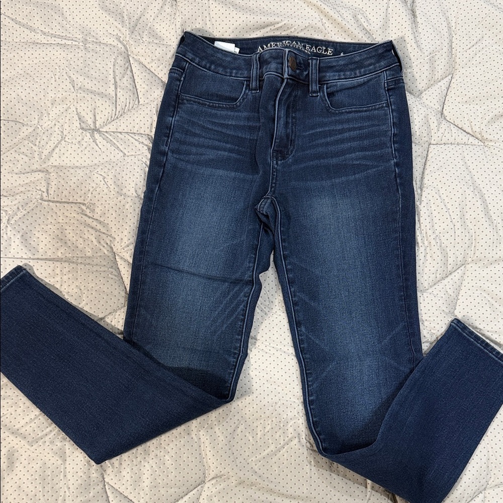 American Eagle Outfitters Women's Dark Blue Skinny Jeans